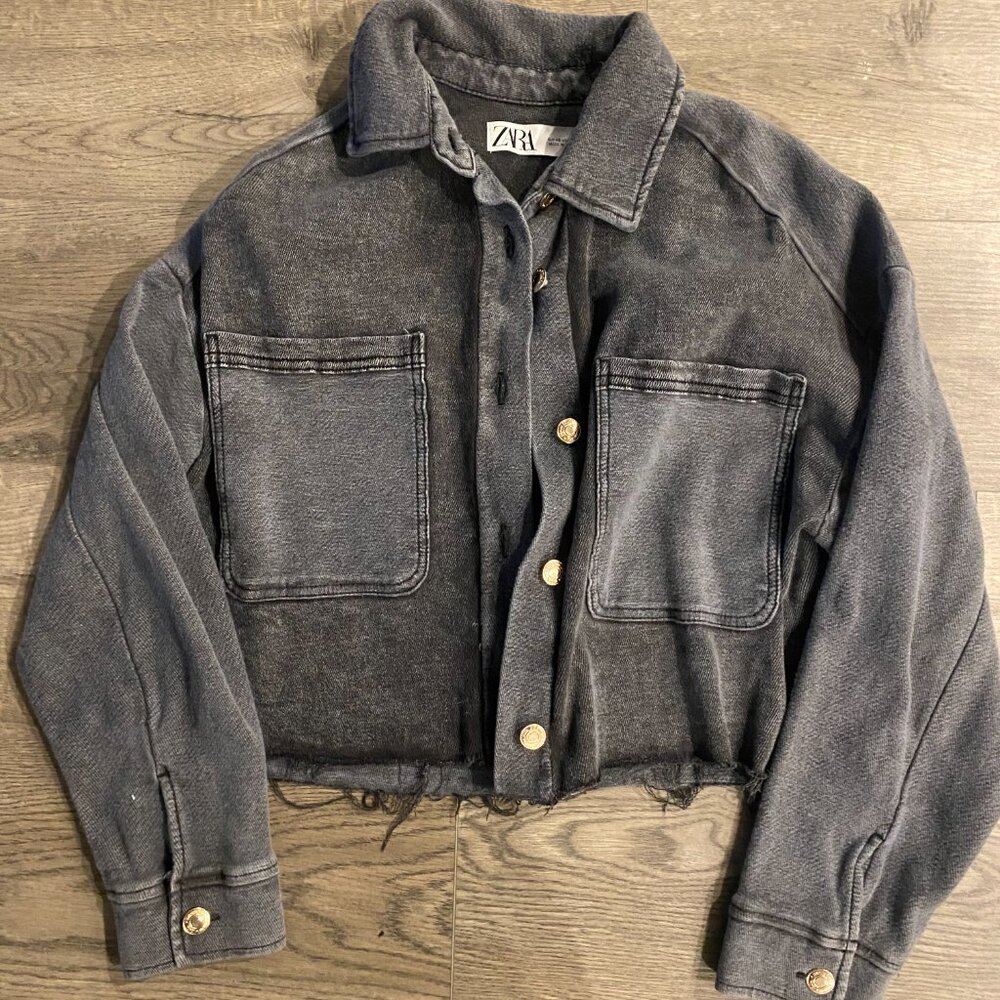 ZARA CROPPED "DENIM" JACKET